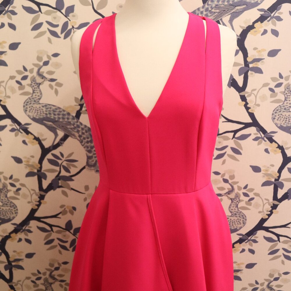 ADELYN RAE Asymmetrical Crepe Fit & Flare Dress